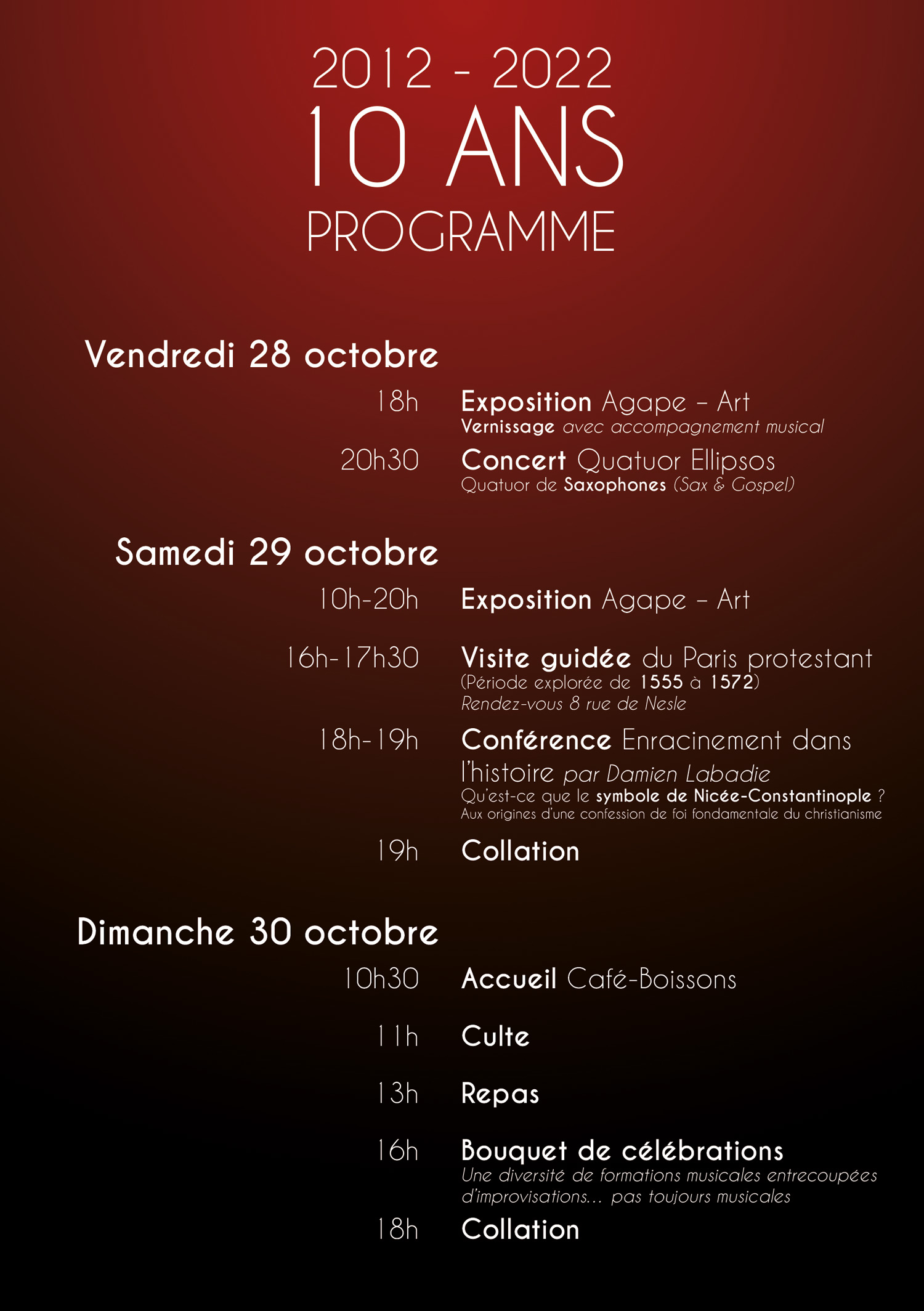 10 ans Chapelle de Nesle